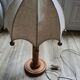 Umbrella lamp from the 70s in wood and fabric