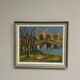 Original Swedish Oil on Panel – “Autumn Landscape” by Skänstod – Dated 1948