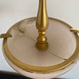 Onyx and brass ashtray on stand