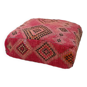 Handmade Berber pouf in wool 60 X 60 X 20 CM