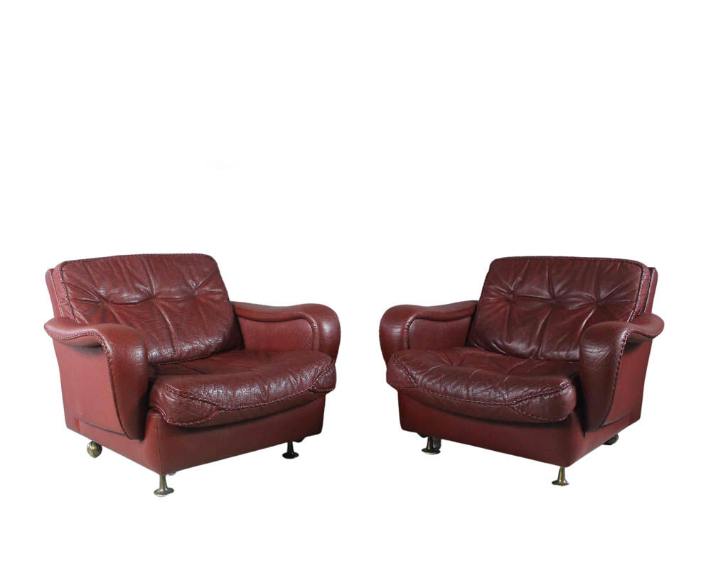 1970s Danish Brown Leather Chairs By Madsen & Schubell