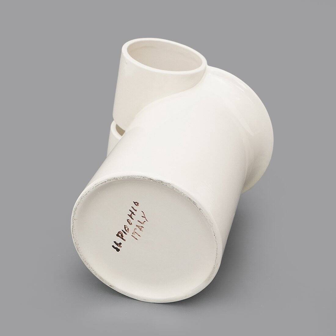 White ceramic vase by Enzo Bioli for Il Picchio, 1970s