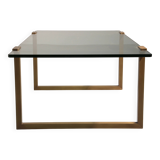 Coffee table glass and brass by Peter Ghyczy model T54 1970