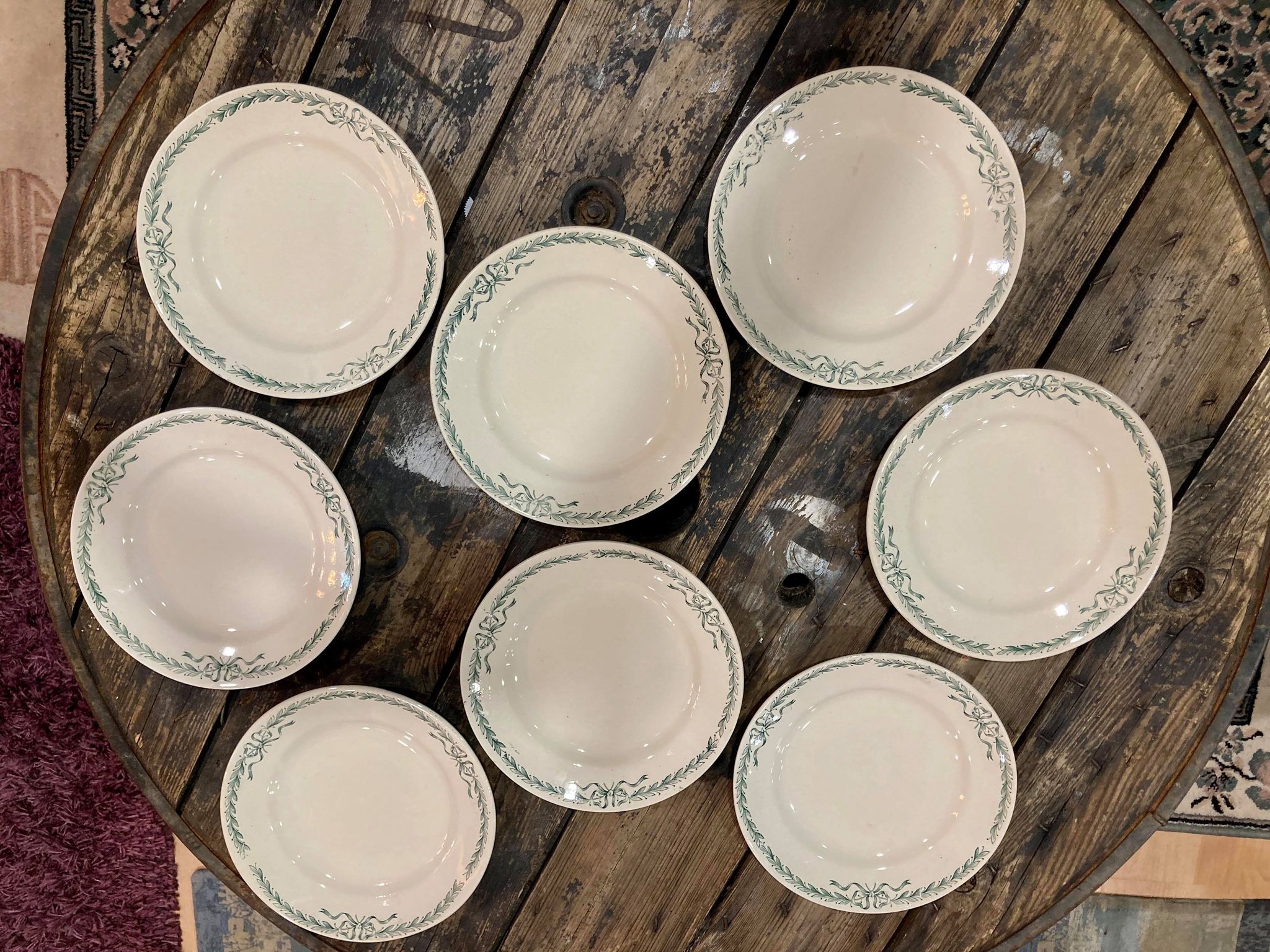 Lot of 10 plates in Terre de Fer Longchamp model Belleville