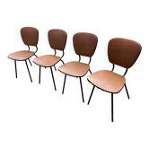 4 chaises vintage Skaï marron