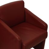 Vintage Couple Red Sofas Armchairs High Quality Faux Leather
