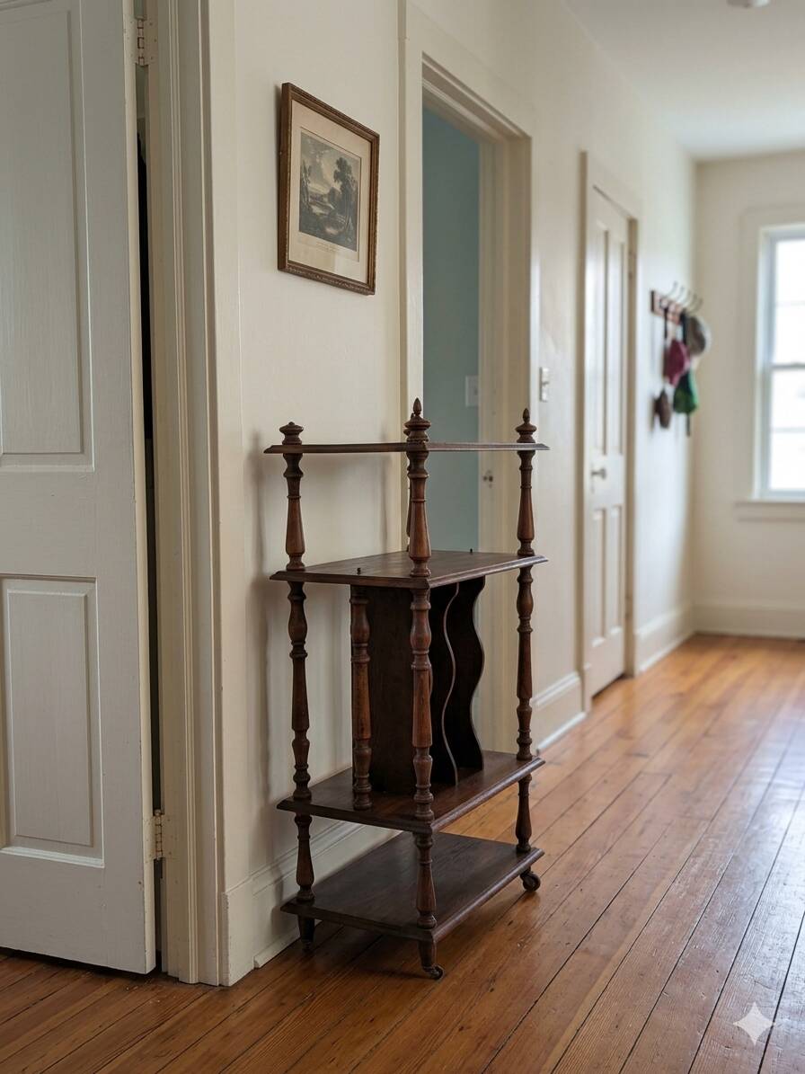 Antique walnut music cabinet