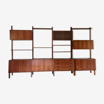 Modular bookcase in teak, scandinavian, circa 1960