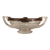 Oval cup with Art Deco handles "Noémie" - Cristal Val St Lambert Belgium