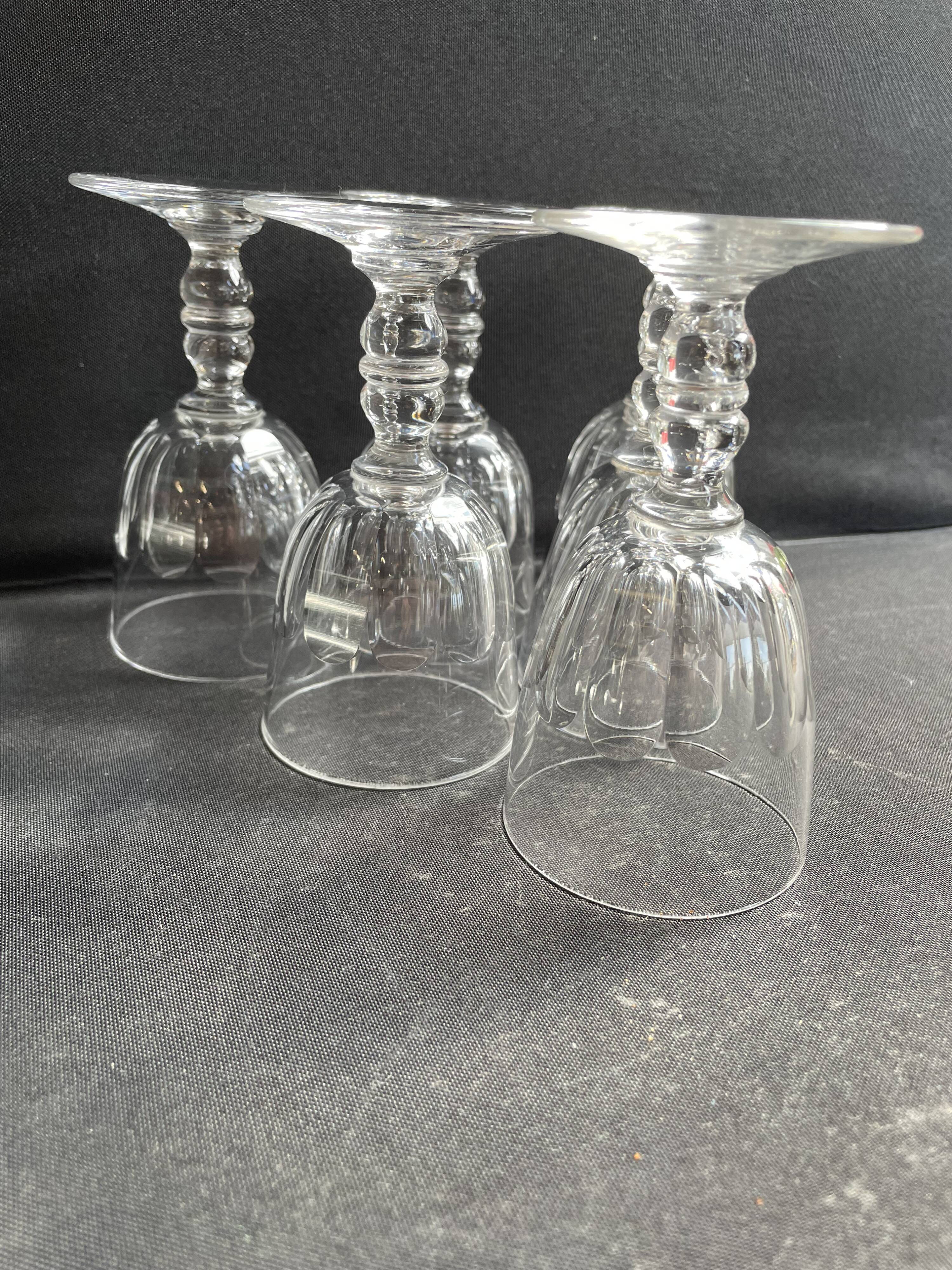 6 Baccarat Clermont 19th century cooked wine glasses