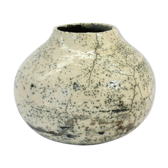 Round Raku vase, 1980s