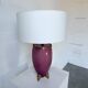 Pink and gold ceramic tripod table lamp