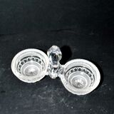 Antique Baccarat double crystal salt cellar, signed