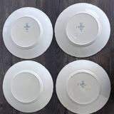 4 antique plates by Franz Anton Mehlem "Anita", antique porcelain