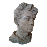 A. Novelli, male bust, plaster sculpture