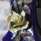 Slip vase decorated with flowers