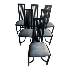 Lot 6 chaises salle - noires