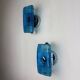 Pair of Space Age Blue Murano Glass Wall Sconces, Italy 1970s