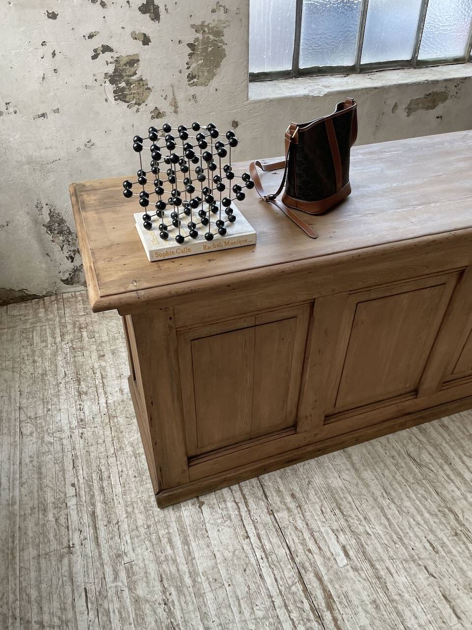 2m pine counter or central island with storage