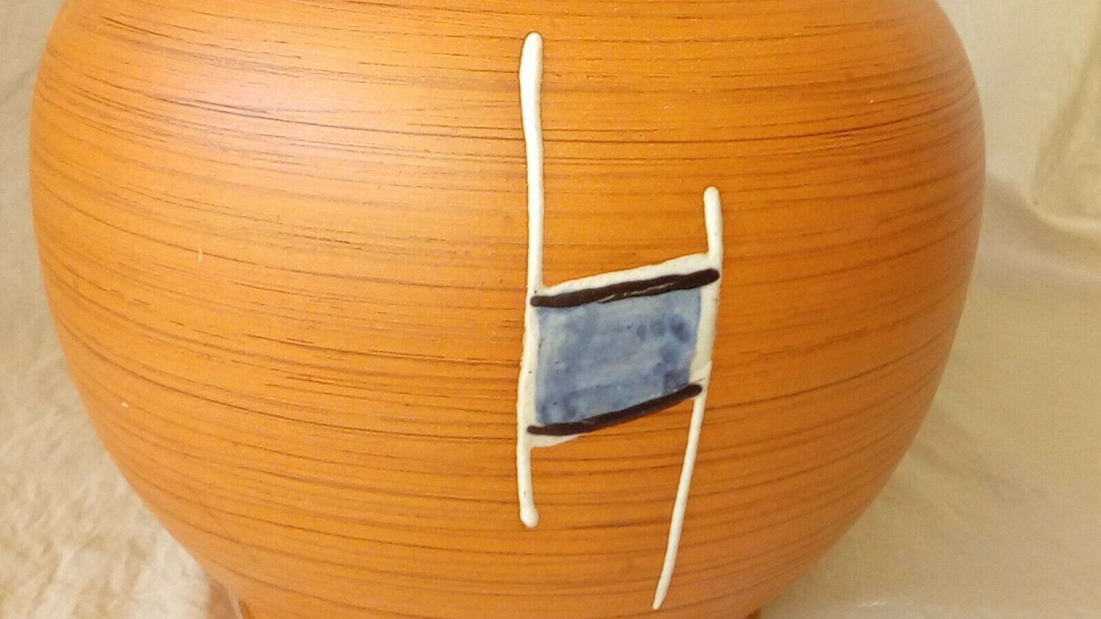 Ceramic vase terracotta years 50' vintage decor emaillee