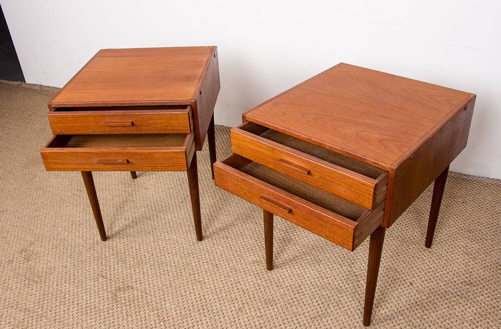 Pair of Danish teak bedside tables by PBJ Mobler 1960