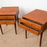 Pair of Danish teak bedside tables by PBJ Mobler 1960