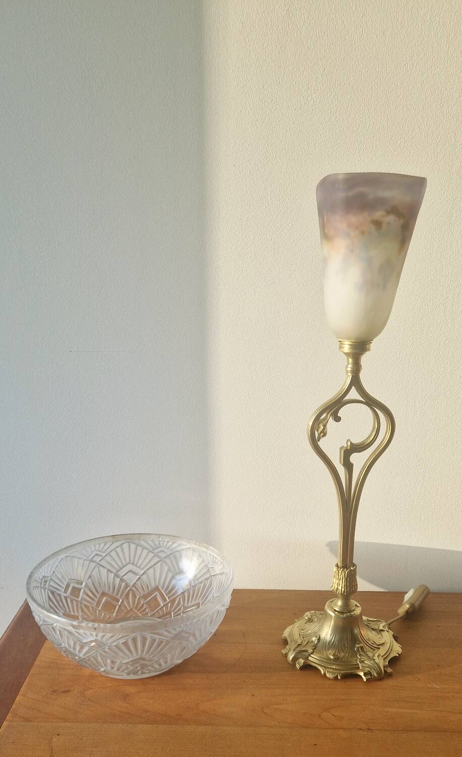 Art Nouveau style lamp by Müller Frères