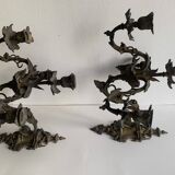 Paire d'appliques en bronze à 4 branches Napoléon III