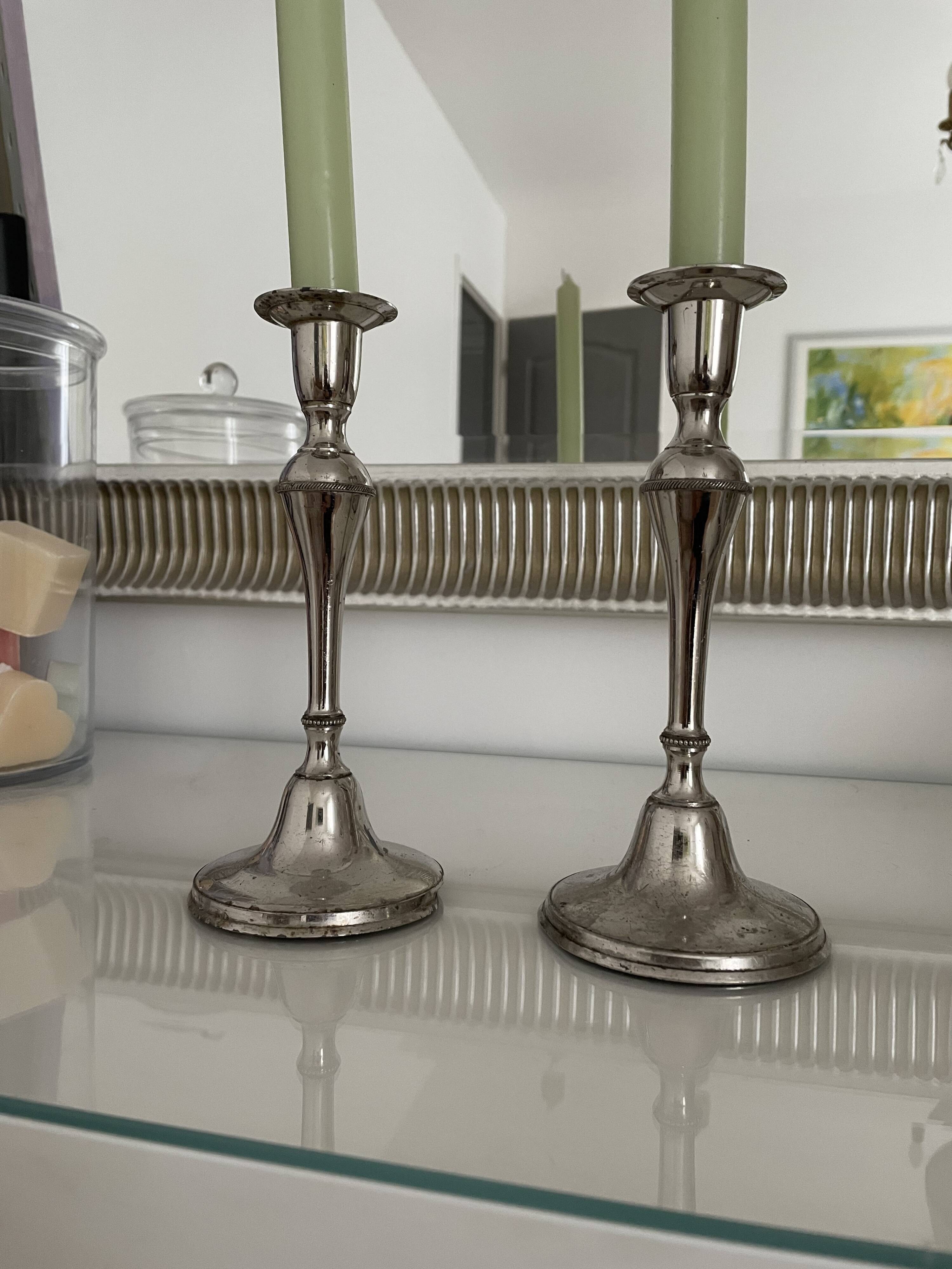 Pair of silver metal wiggles 50s