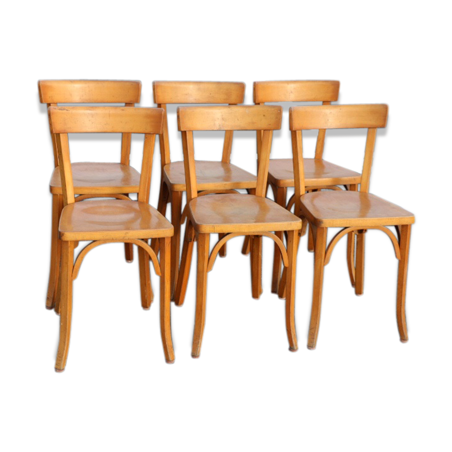 Set of 6 chairs Bistro baumann beech clear n ° 13