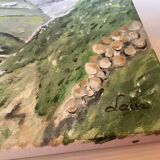 Mountain landscape painting oil on canvas signed