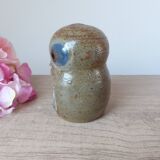 Pyrite Stoneware Owl Candle Holder, Vintage Pottery Owl Fragrance Burner