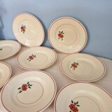 Set of 11 hand-painted earthenware plates