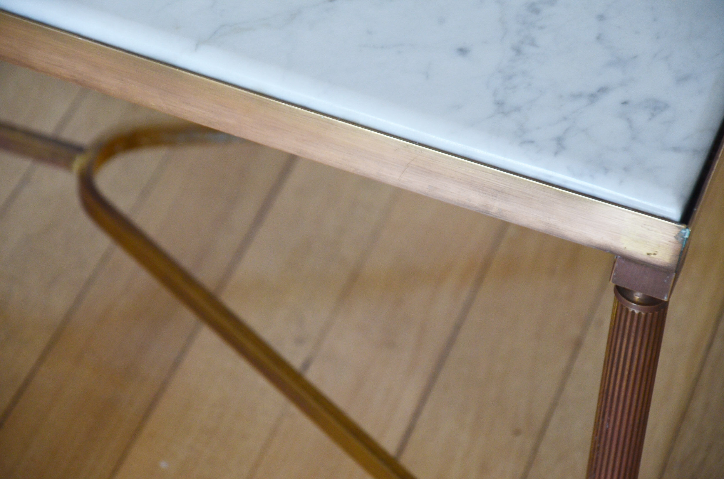 Brass marble coffee table from the 60's in the neoclassical style