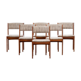 6 danish scandinavian chairs - teak & wool 1960