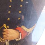 Tableau , huile sur toile , portrait d'officier XIX em