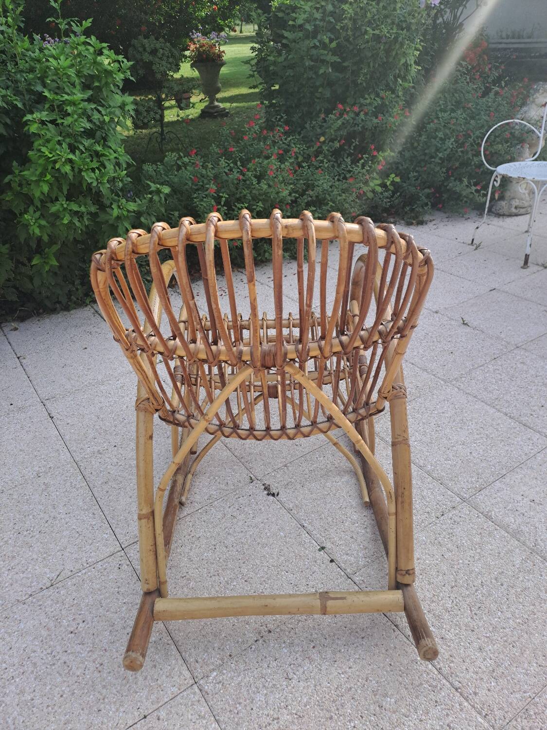 Rohe Noorwolde rattan rocking chair from the 60s
