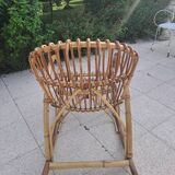 Rohe Noorwolde rattan rocking chair from the 60s