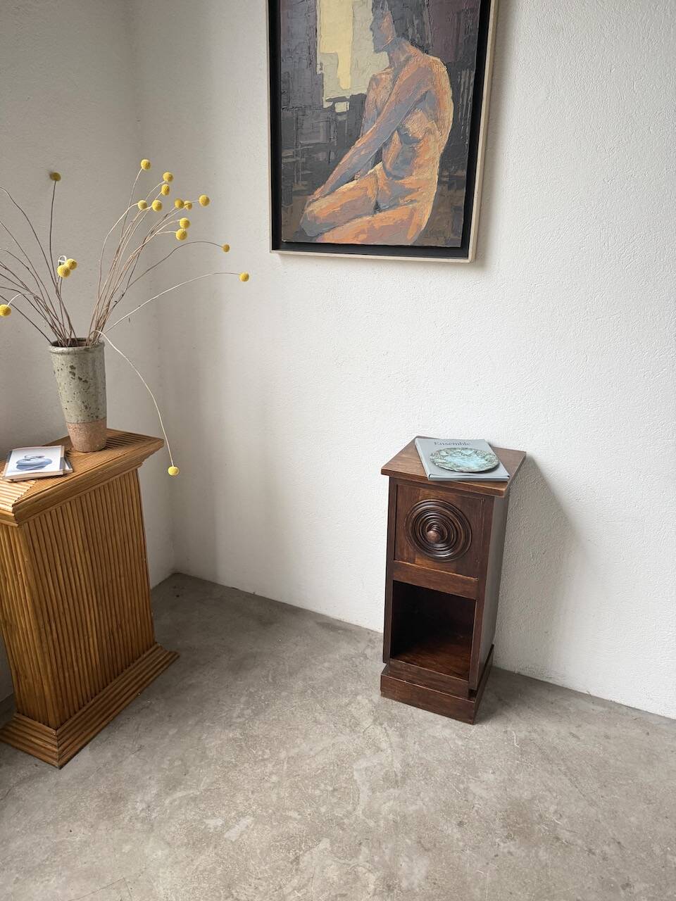 Dudouyt bedside table, oak, 1940.