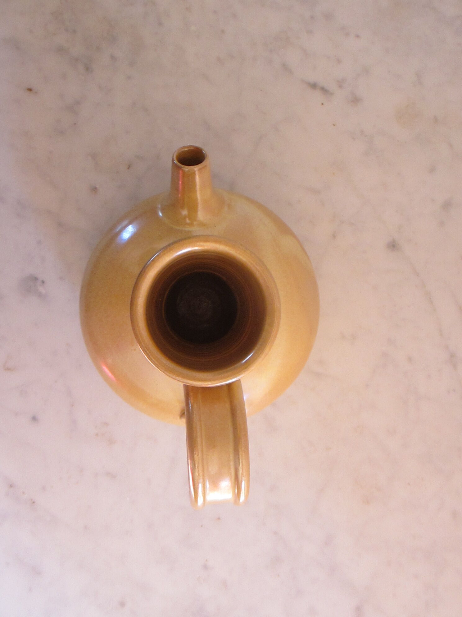 Enamelled terracotta pitcher, from Vallauris.