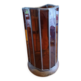 Vintage Lamp from the 60s Colored Glass, Tin and Earthenware