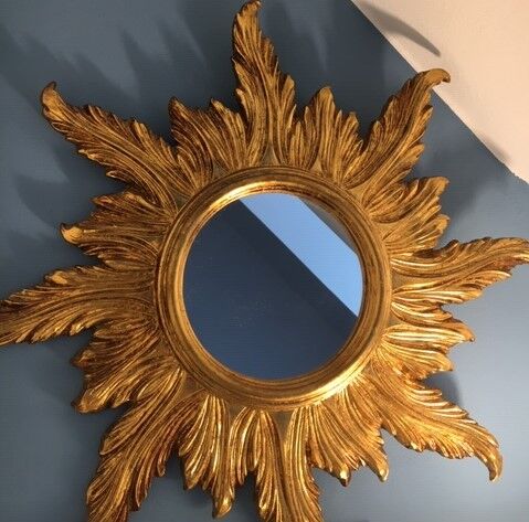 Miroir soleil bois 58cm début XXe