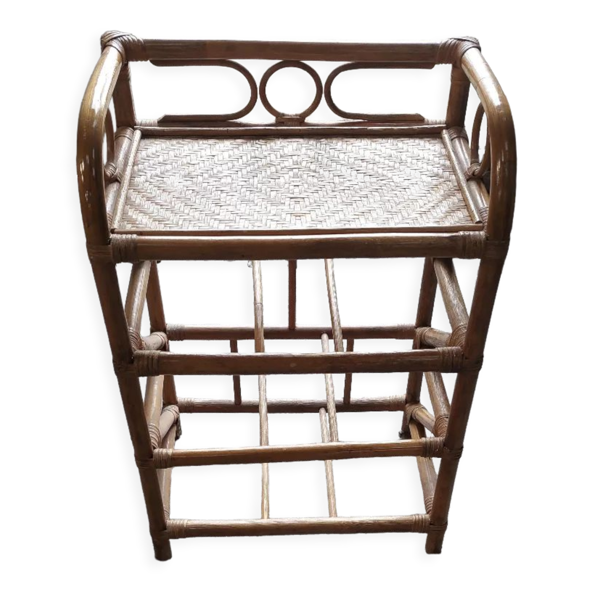 rattan bedside table