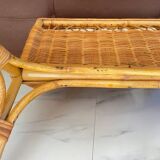 Old rattan magazine rack from the 70s