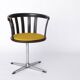Pair of Vintage Swivel Chairs – 1970s German Design – Black Lacquered Beech