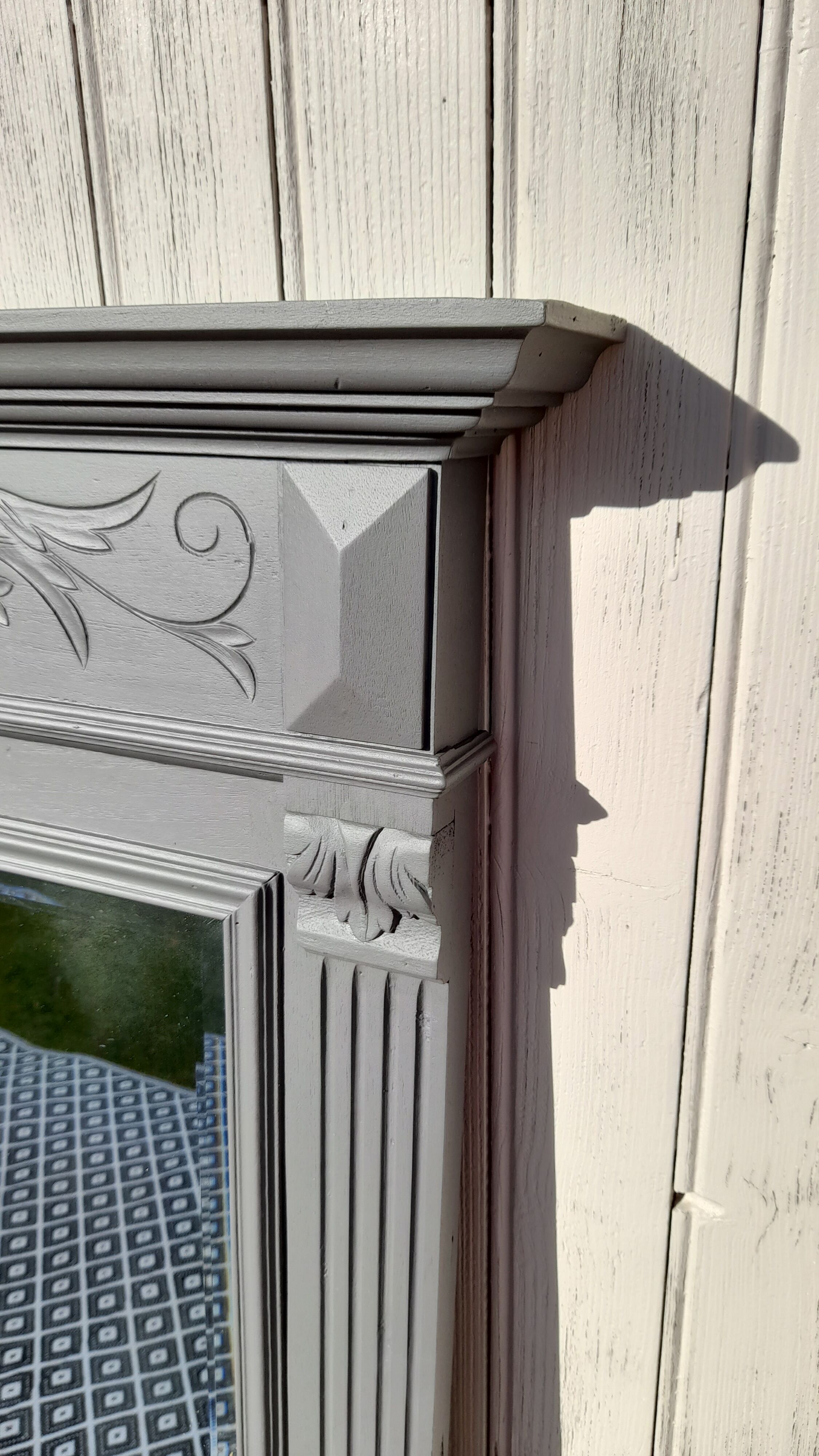 Beveled trumeau mirror