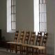 Set of 6 Henning Kjærnulf Oak Dining Chairs with Hessian Upholstery, Denmar
