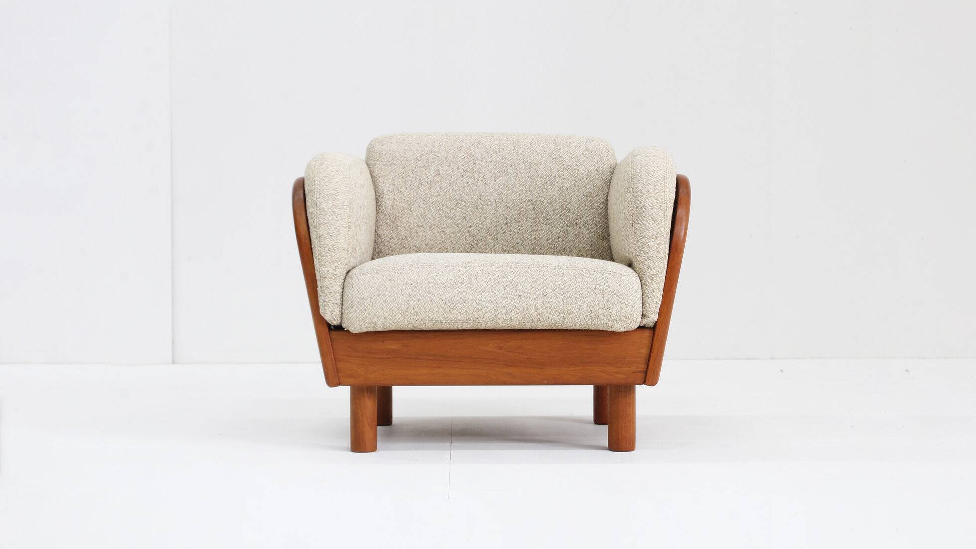 Vintage Danish mid-century armchair solid teak by Olsen Laursen 1960s