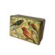 Large metal box - lithograph signed M. Beaudet - bird decoration