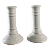 White candle holders